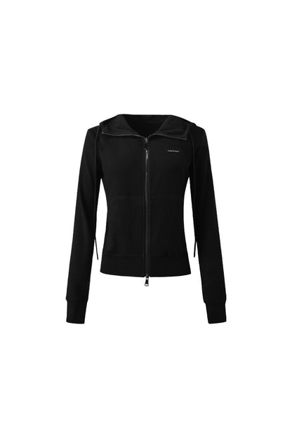 Hooded Zip Sweatshirt And Skirt Set-Up