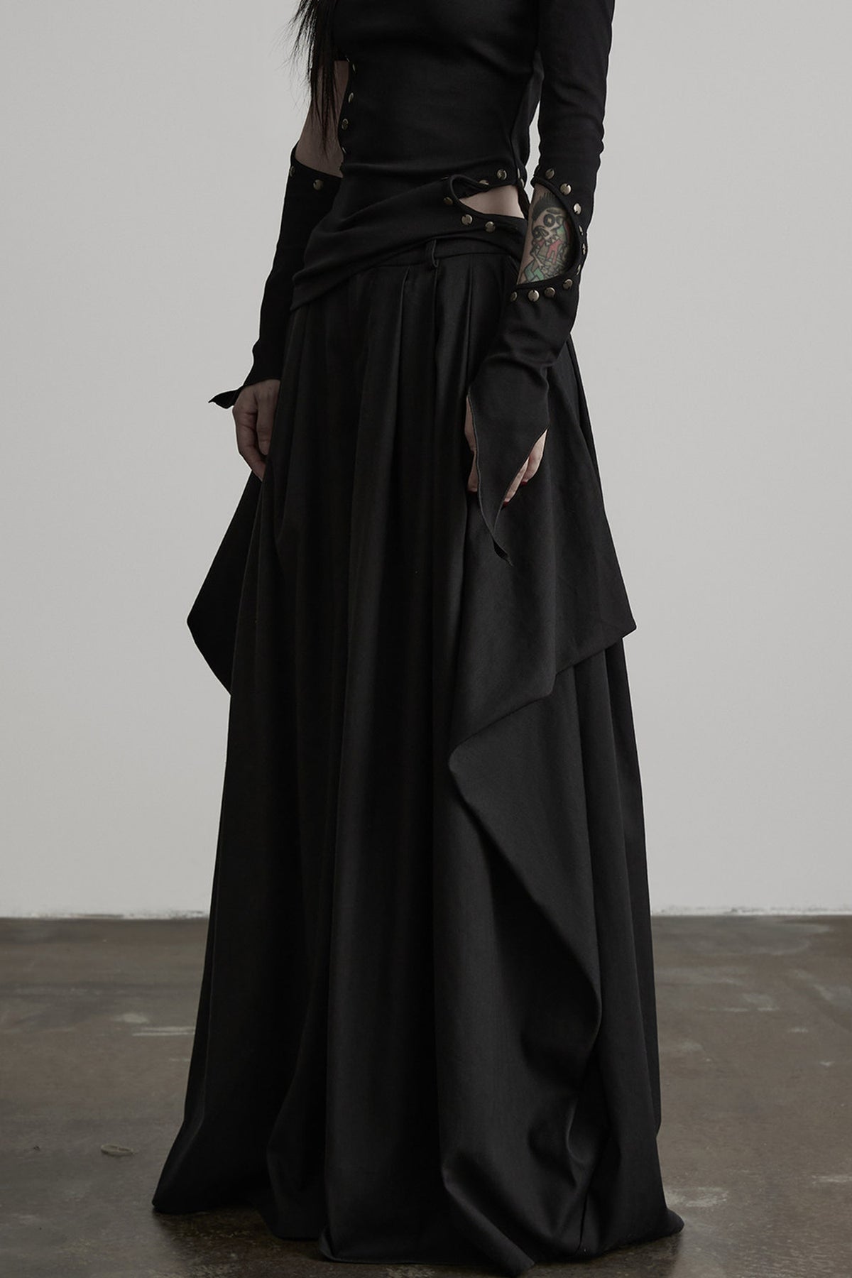 Oversized Multi-Panel Three-Dimensional Tailoring Wide-Leg Pants
