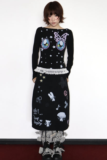 Comic Eye Long Sleeve Top