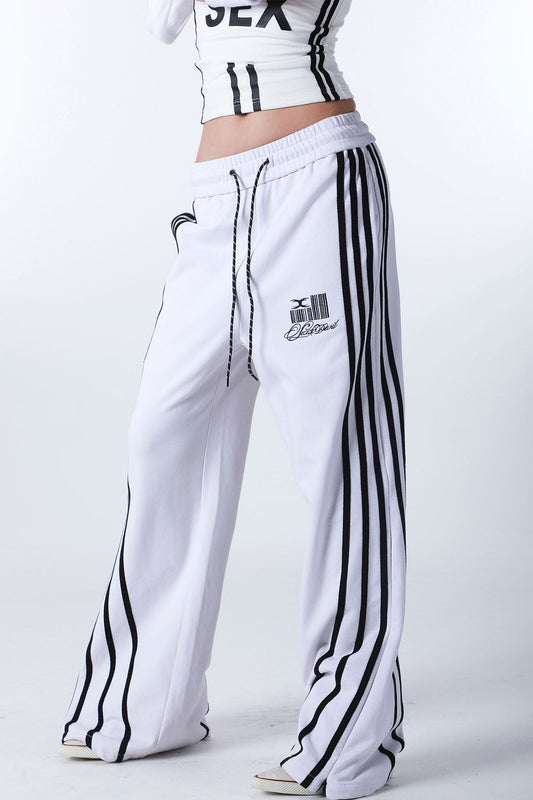Deconstructed Five-Stripe Cursive Sweatpants