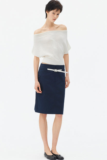 Wool Mohair Off-Shoulder Top