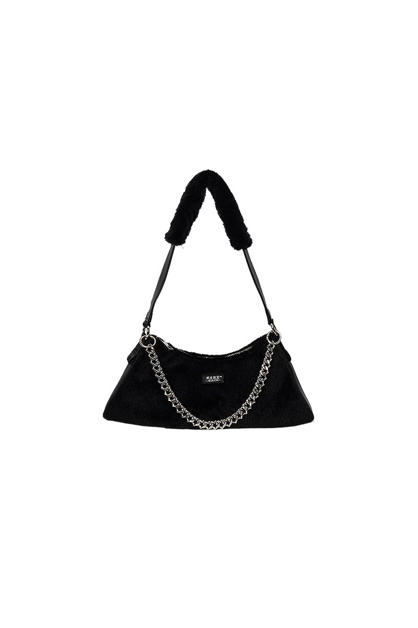 Solid Color Fur Underarm Crossbody Shoulder Bag