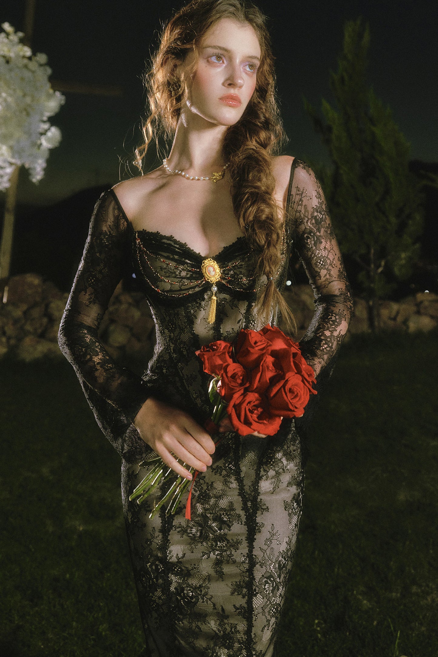 French Lace Fishtail Dress