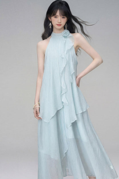 Misty Rose Halter Dress
