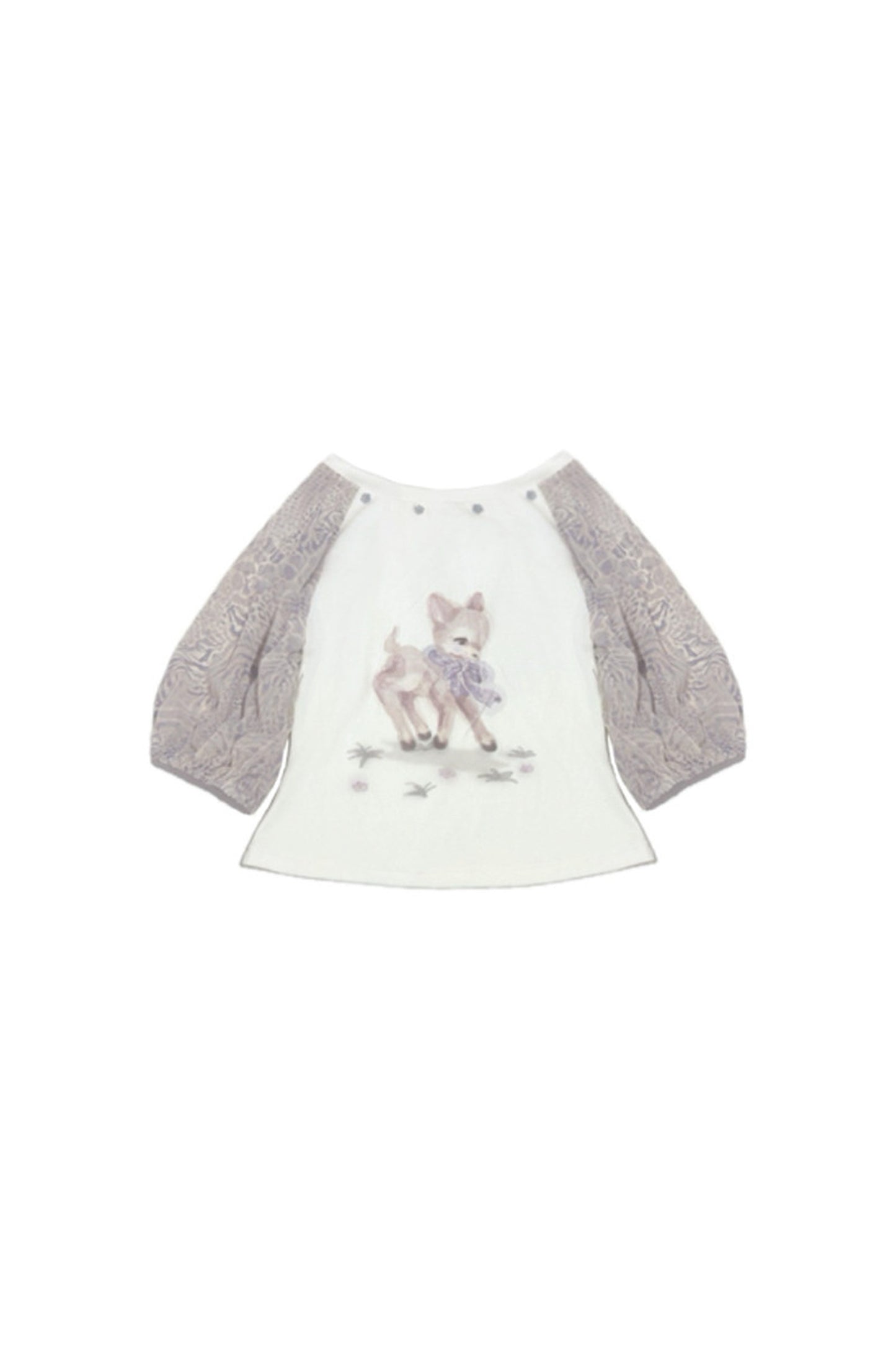Deer Print T-Shirt and Chiffon Skirt Set-Up