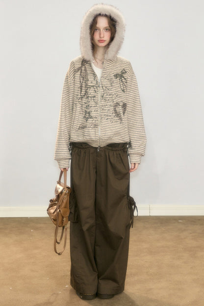 High-Waisted Pocket Workwear Wide-Leg Pants