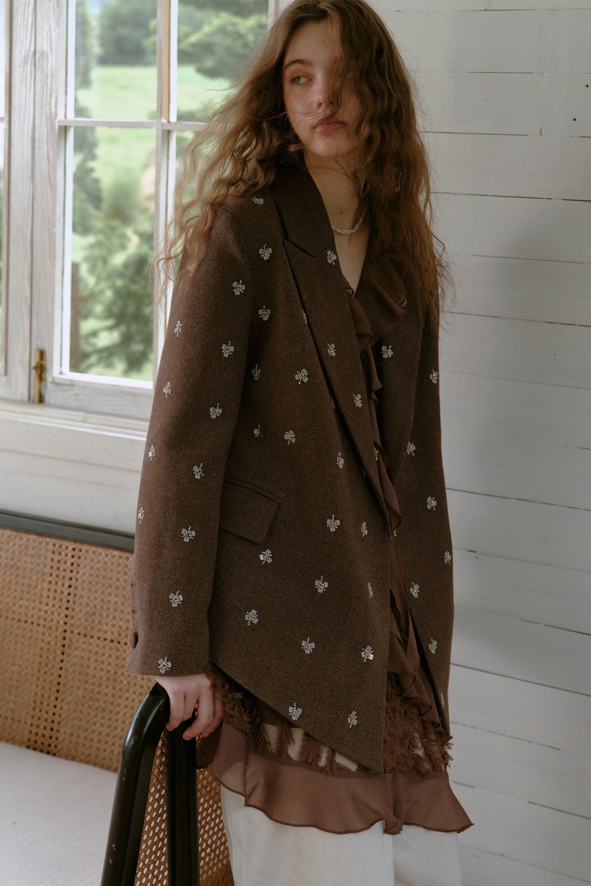 Beaded Woolen Blazer