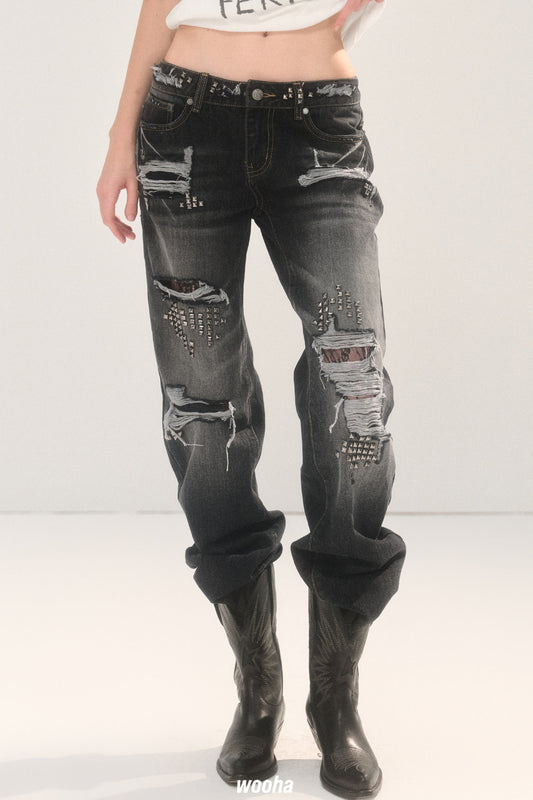 Straight Ripped Jeans