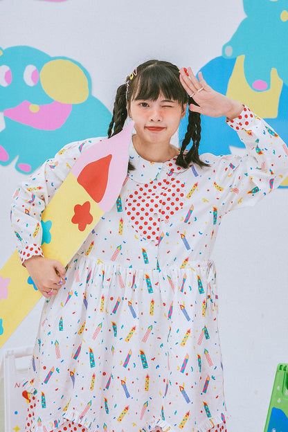 Candle Print Dress