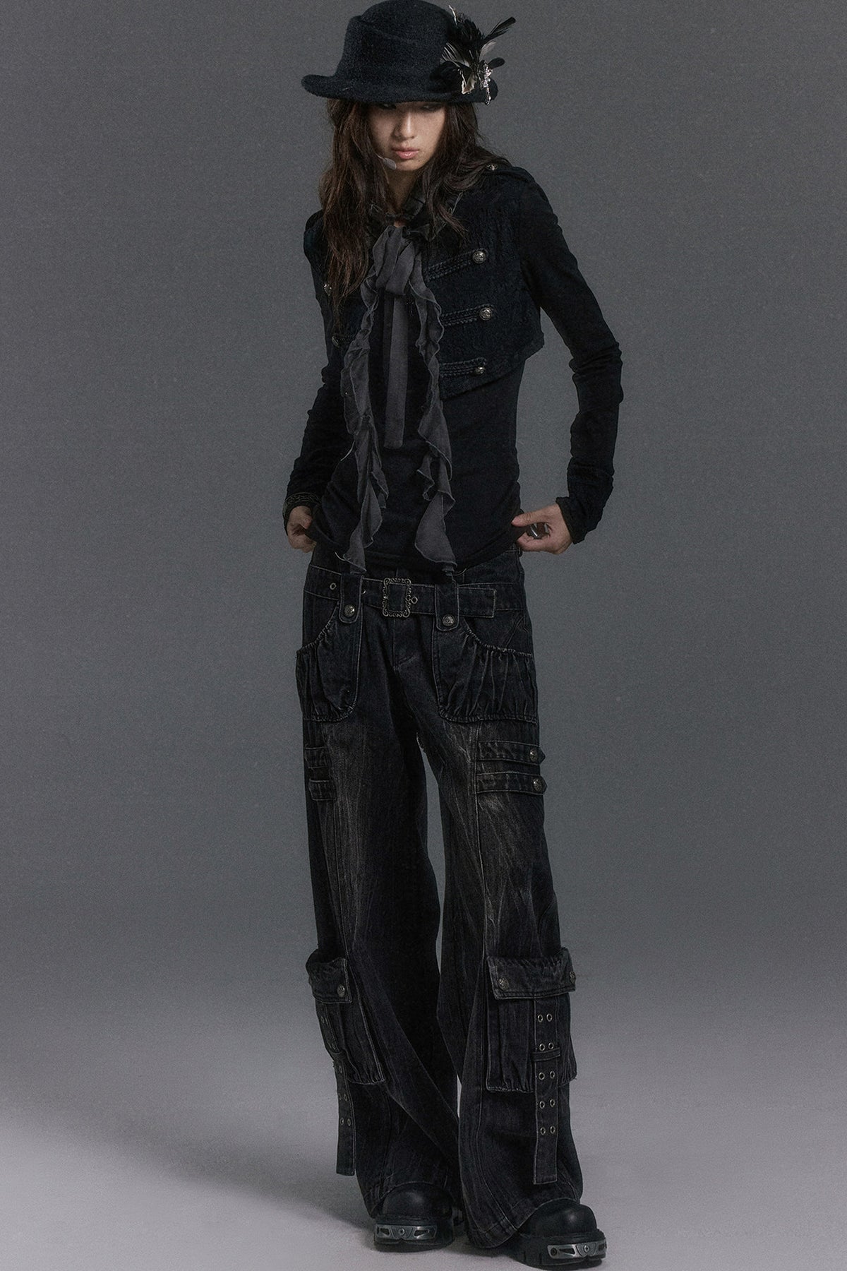 Napoleon Chiffon Patchwork Layered-Look Blouse