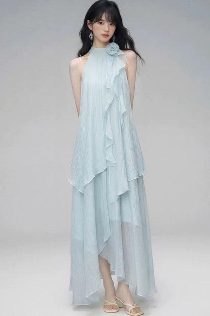 Misty Rose Halter Dress