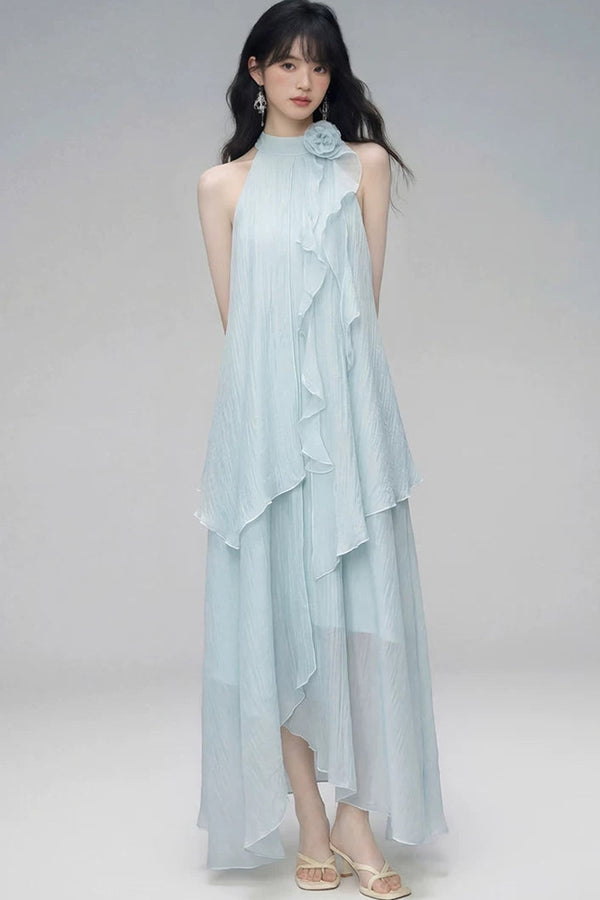 Misty Rose Halter Dress
