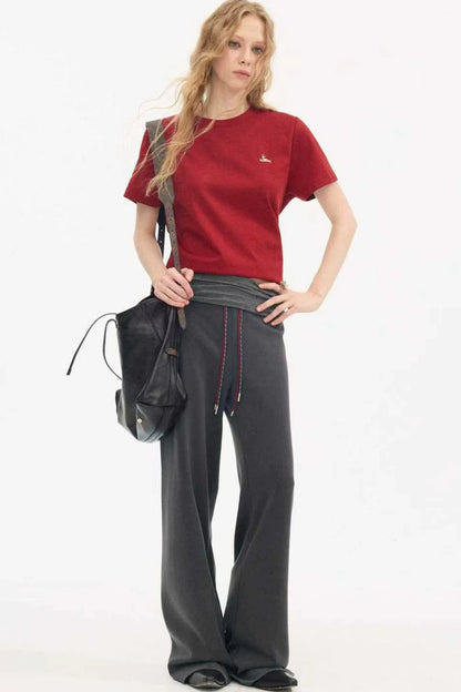 High-Waisted Slim Pants