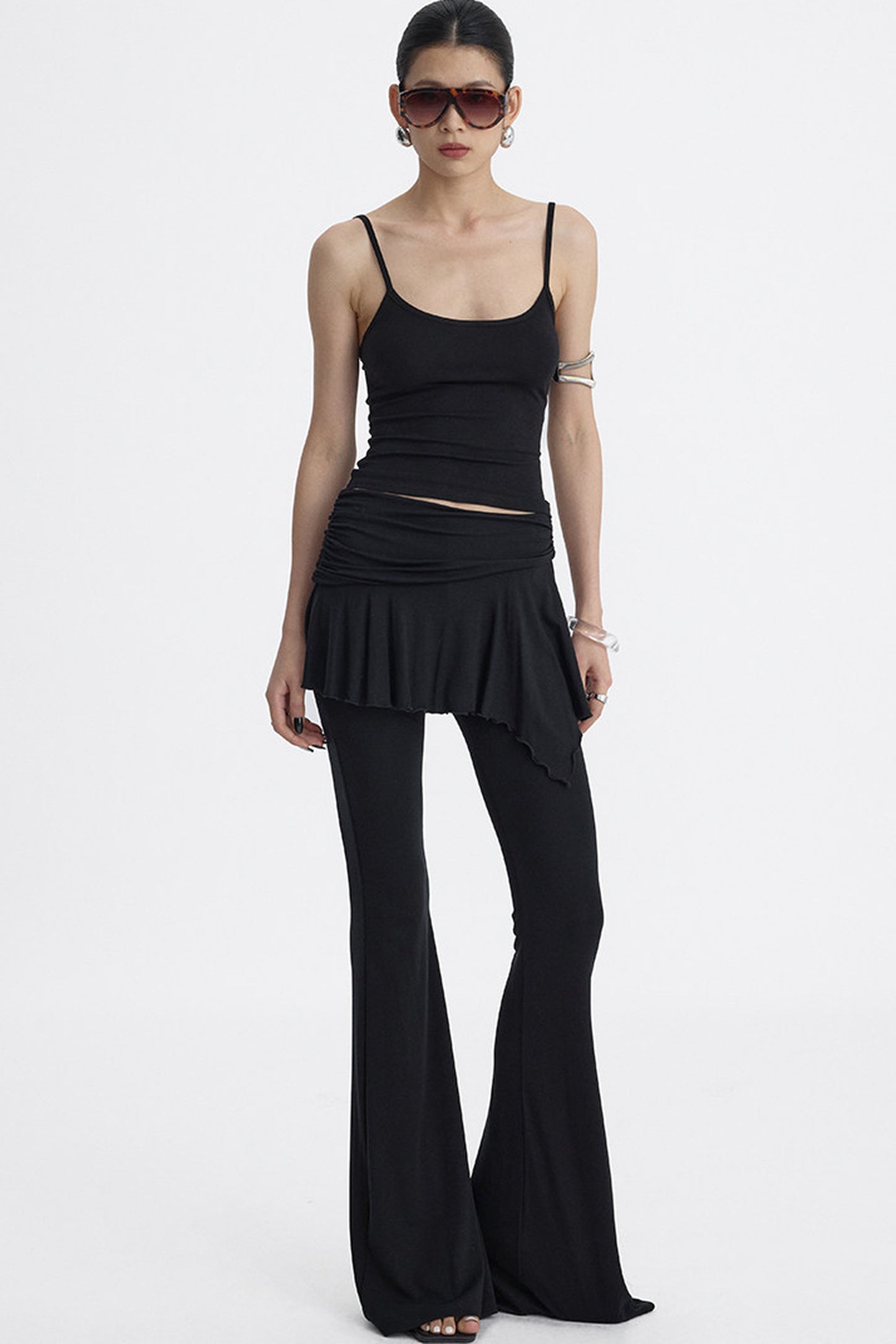 Faux Two-Piece Lyocell Flared Pants Set-Up