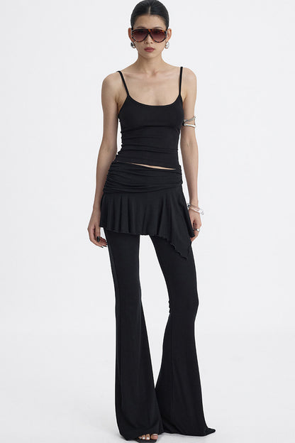 Faux Two-Piece Lyocell Flared Pants Set-Up