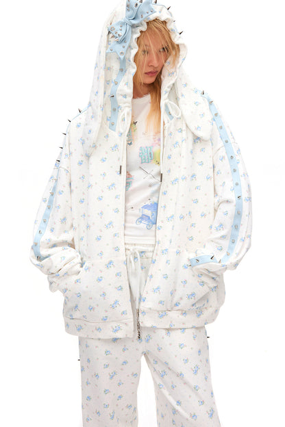 Rose Thorns Rabbit Ear Hoodie Jacket