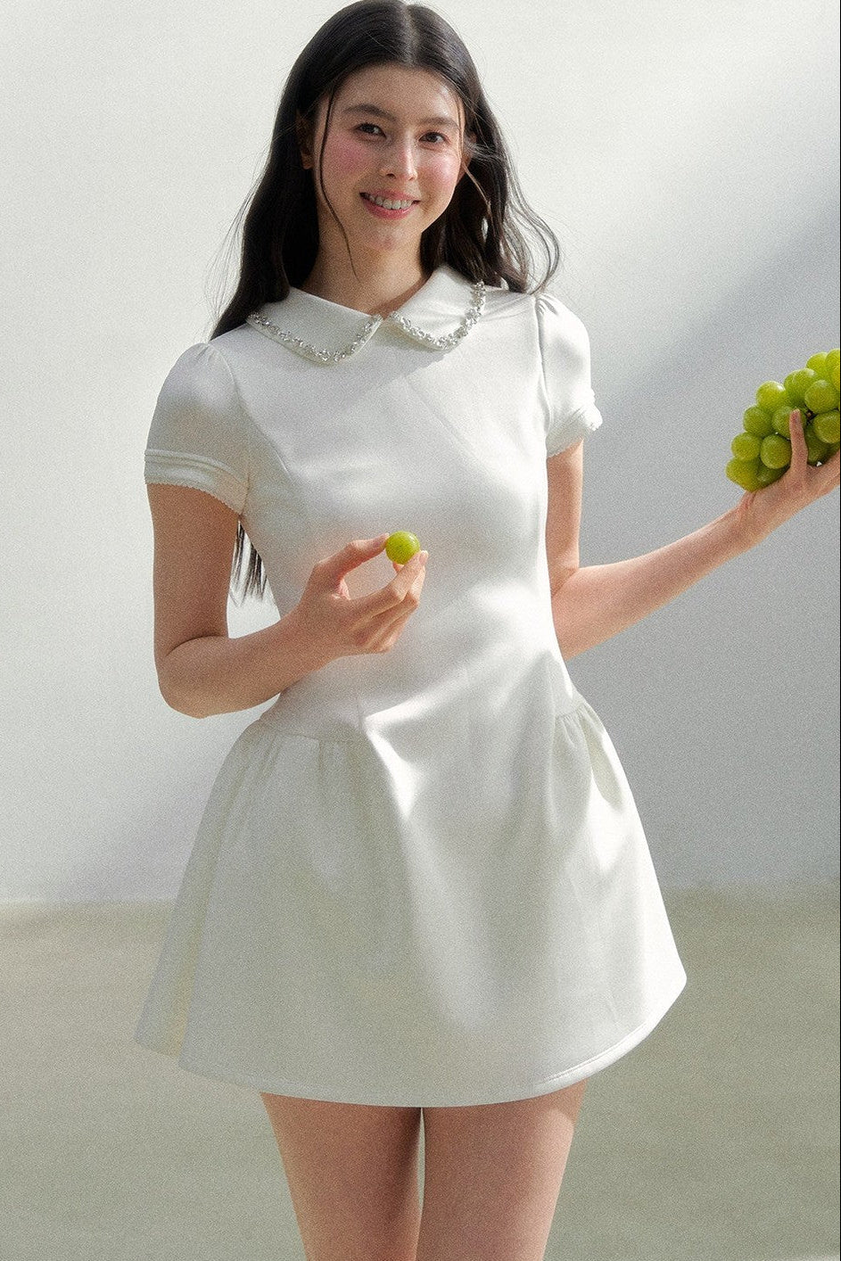 Retro Rhinestone Air Layer Dress