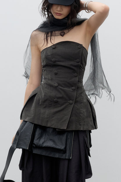 Corset-Style Folded-Waist Camisole