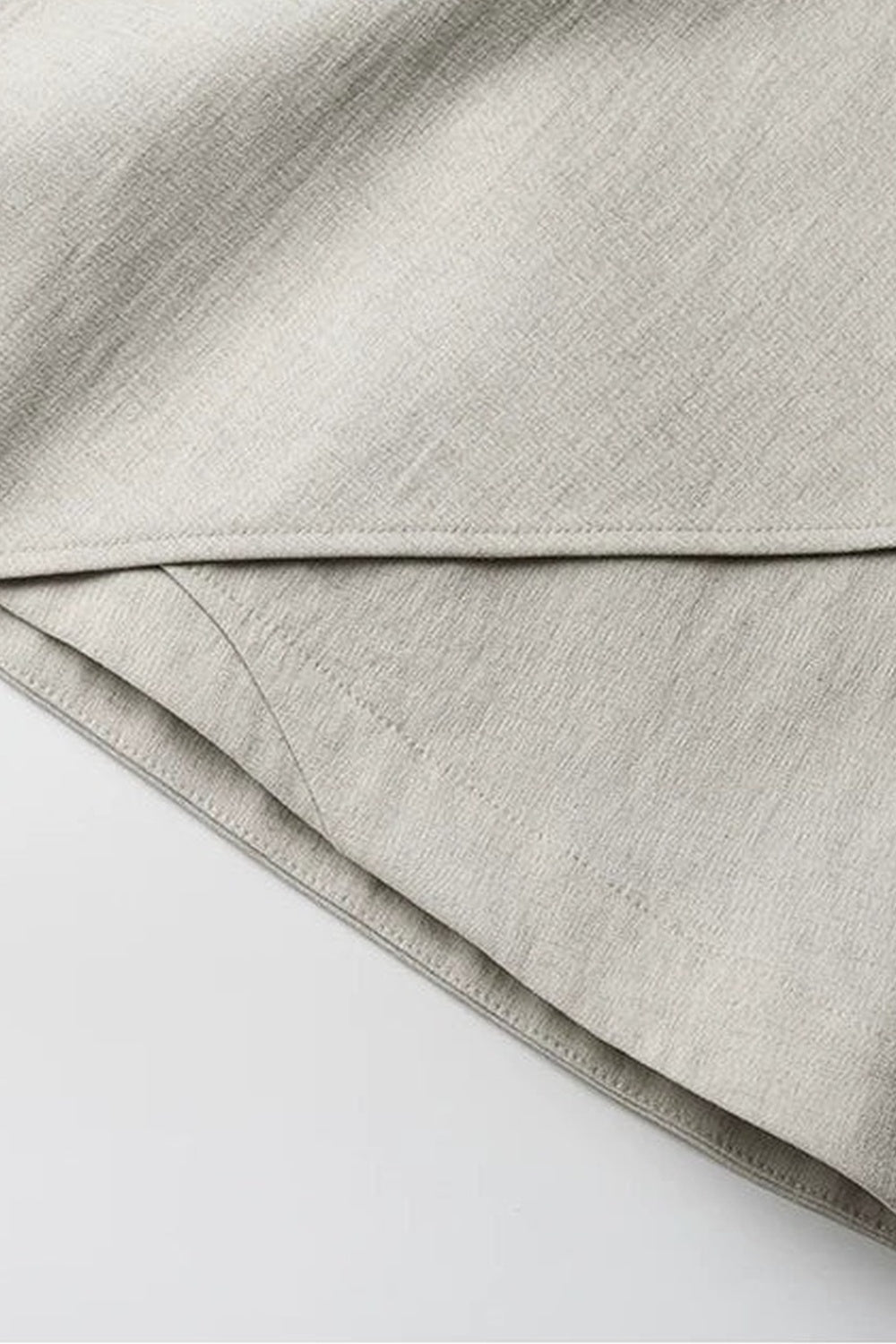 French Linen Blend Layered-Look Wide-Leg Pants