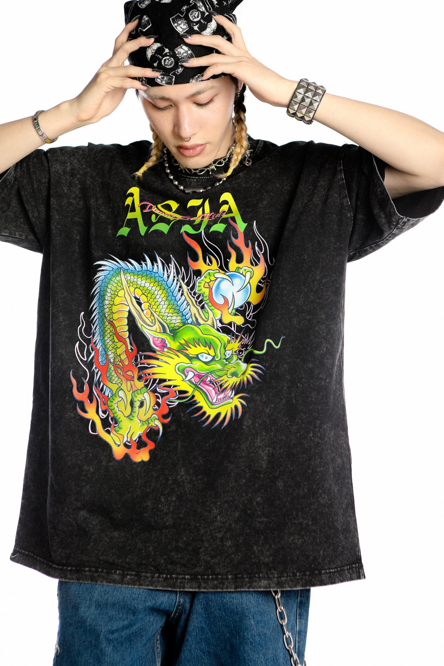 Dragon Print Loose Blouse