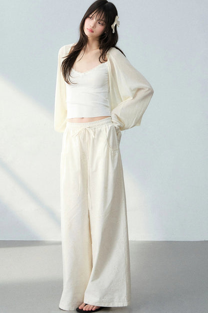 Batwing Lace Knit Cover-Up Set-Up
