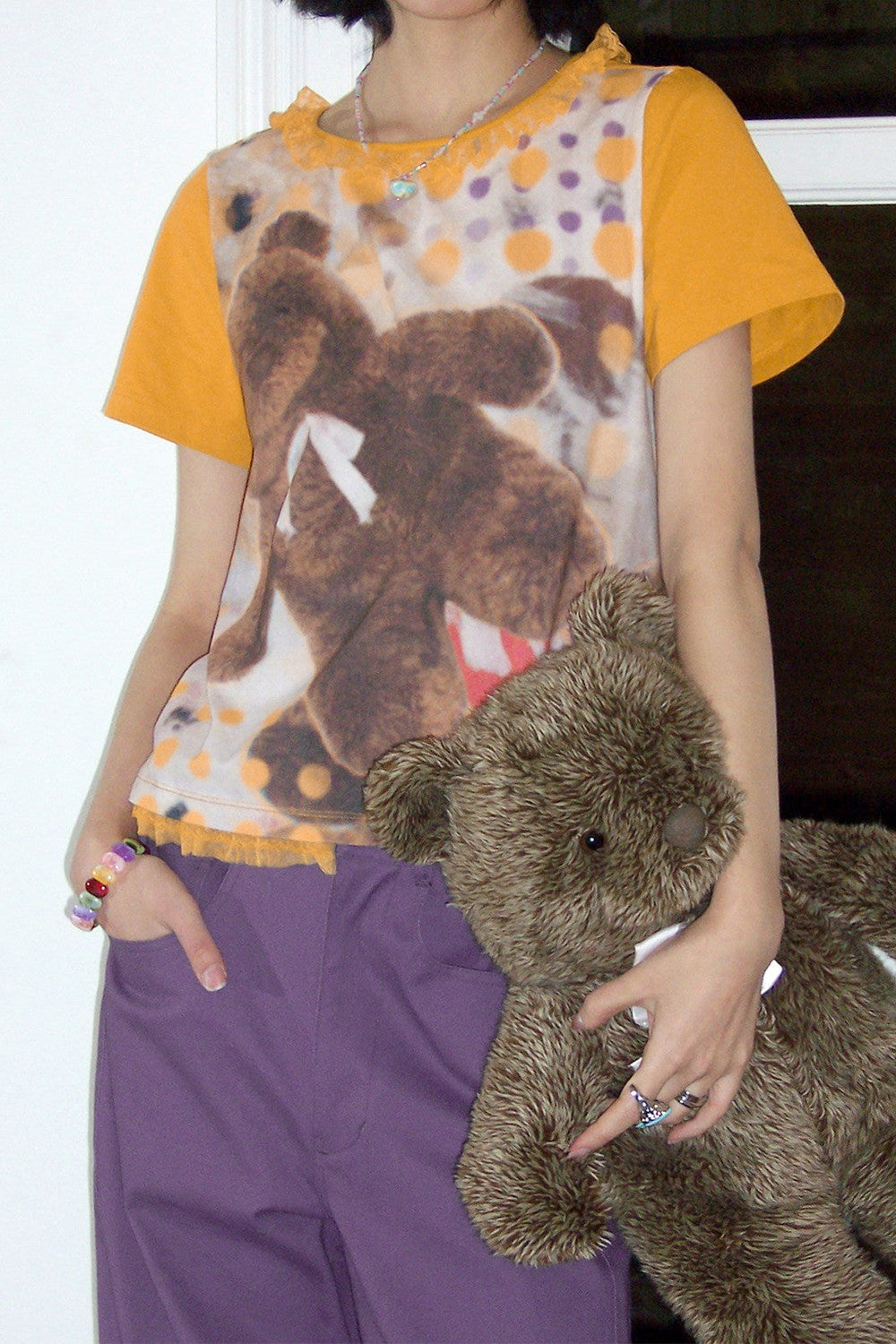 Polka Dot Bear Lace Tee