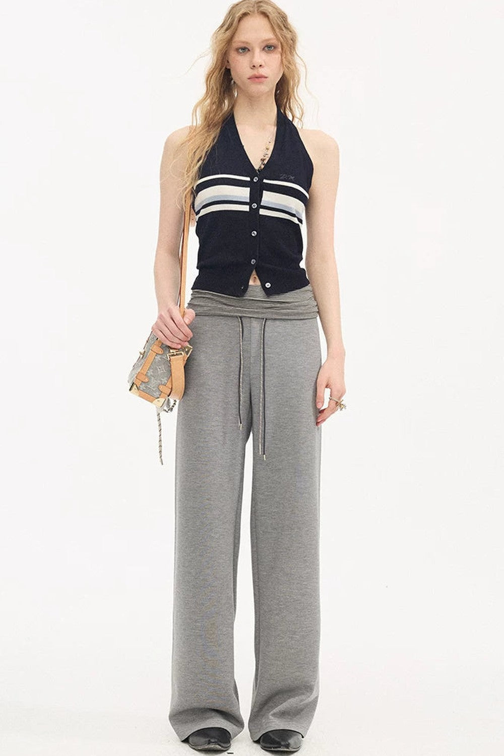 High-Waisted Slim Pants