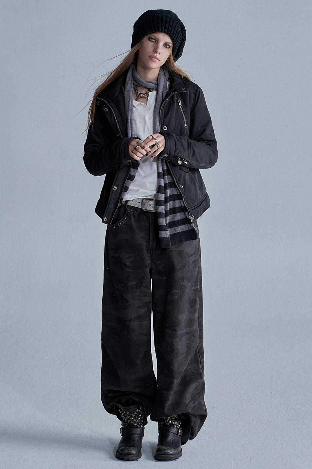 Zipper Quilted Nylon Jacket