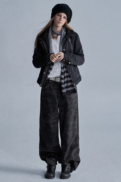 Zipper Quilted Nylon Jacket