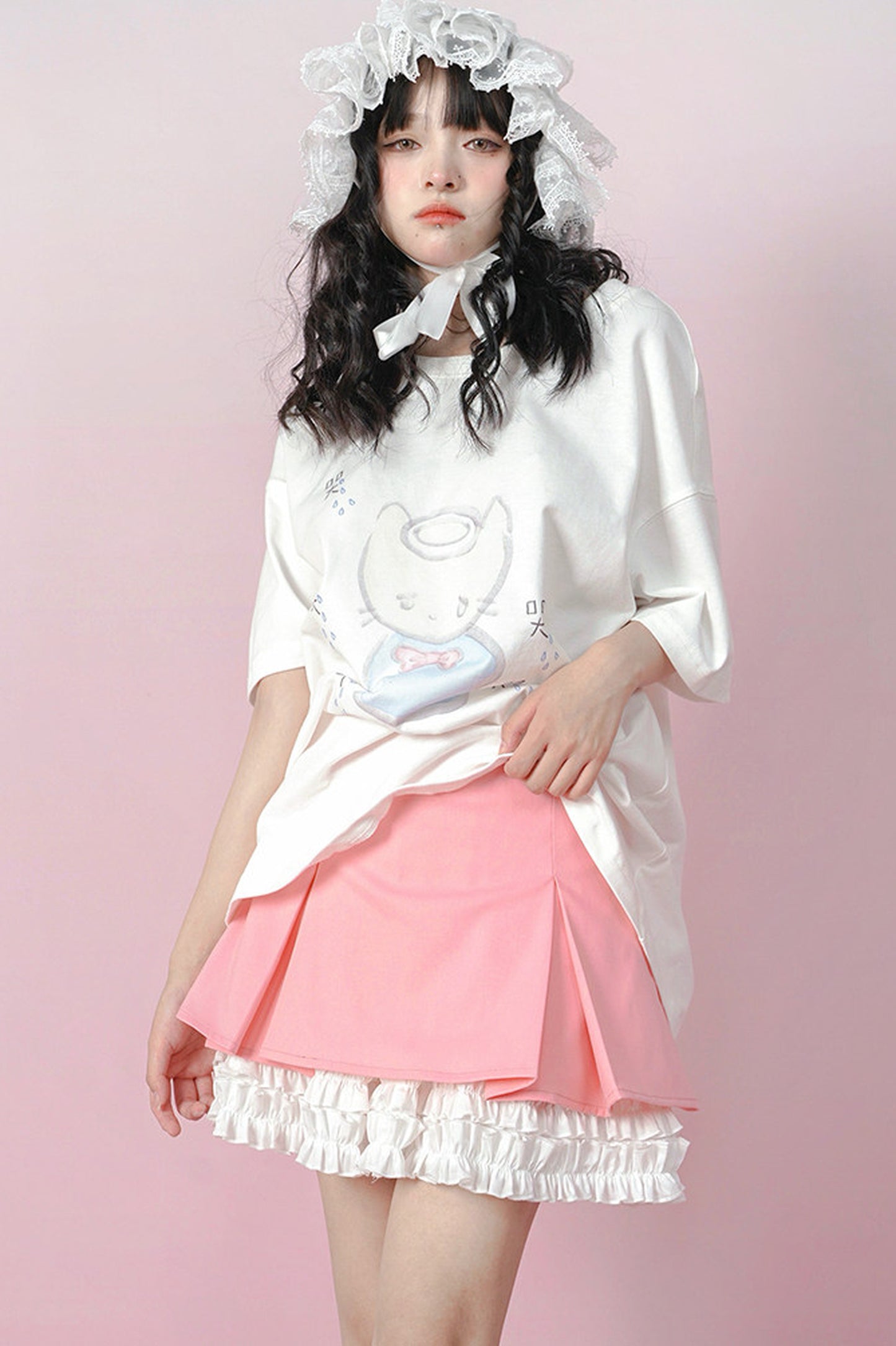 Heavenly Pleated Lace Skirt