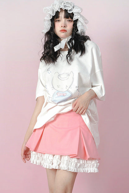 Heavenly Pleated Lace Skirt