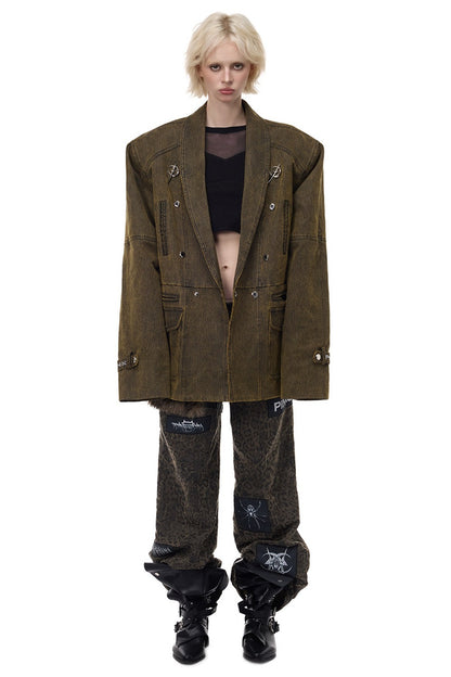 Y2K Oversized Double-Breasted Blazer