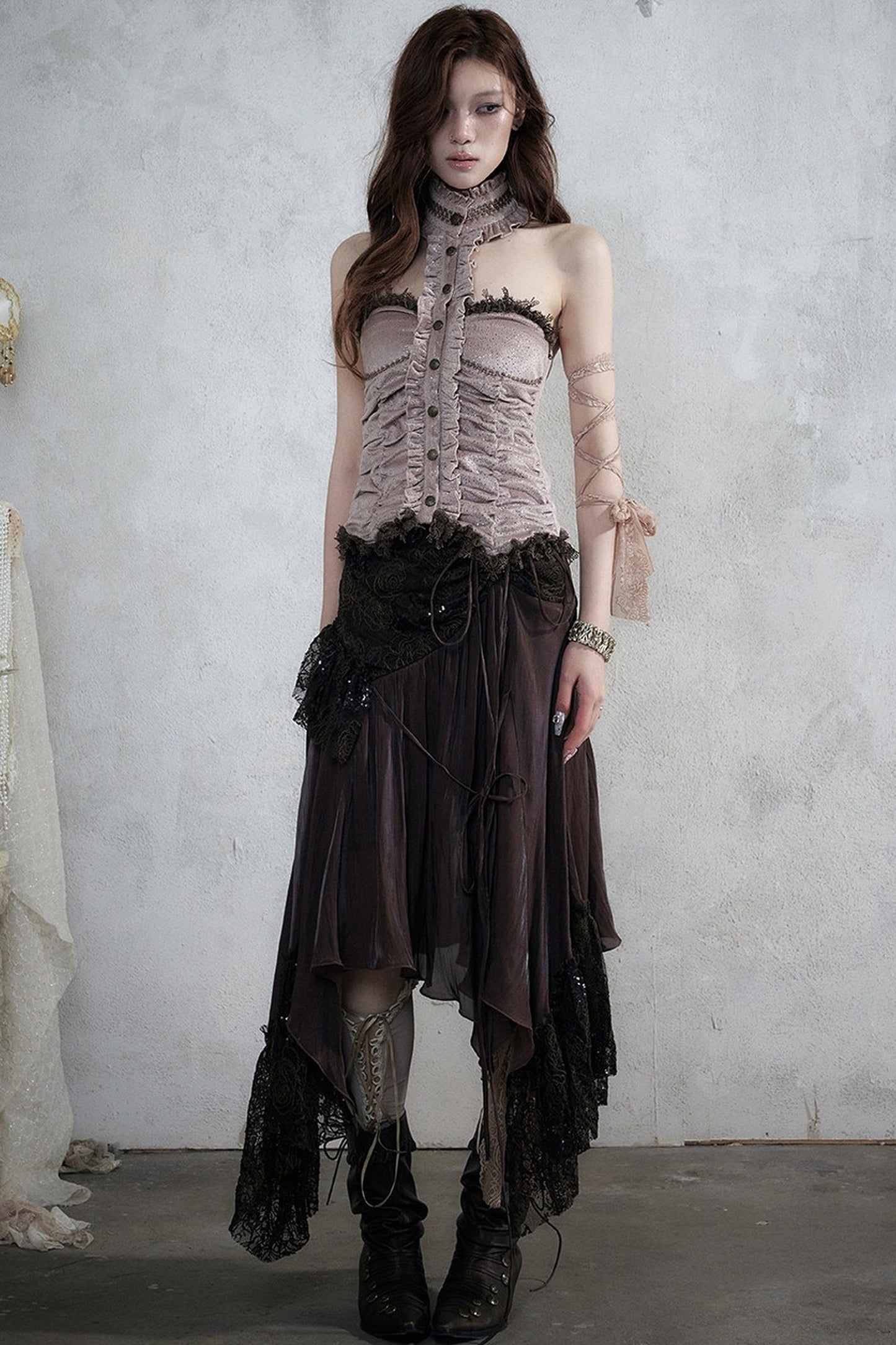 Baroque Velvet Lace Top