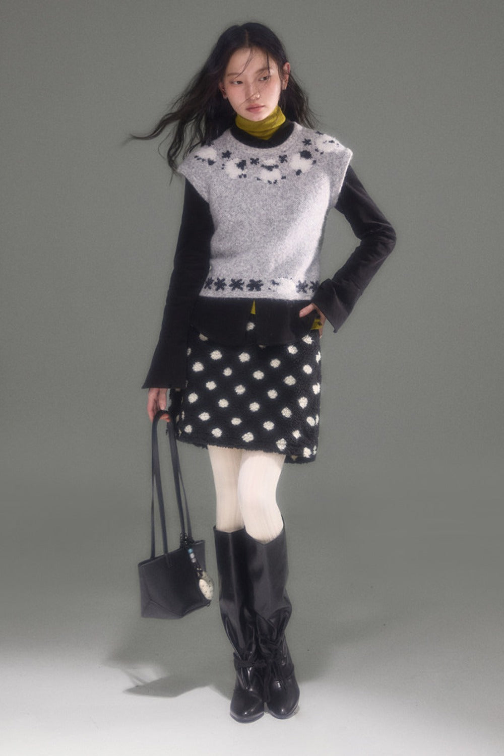 Sheep Jacquard Knitted Sweater Vest