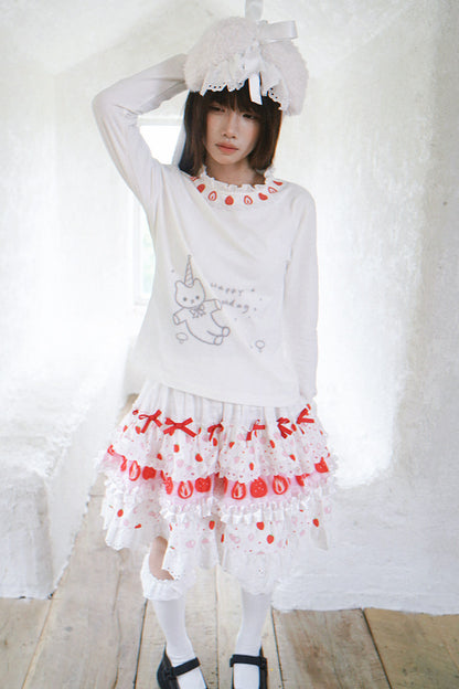 Strawberry Lace Collar Top