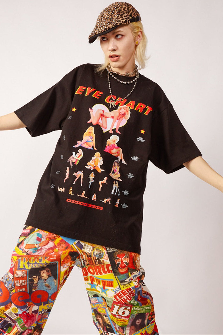 Eye Chart Oversized Graphic T-Shirt