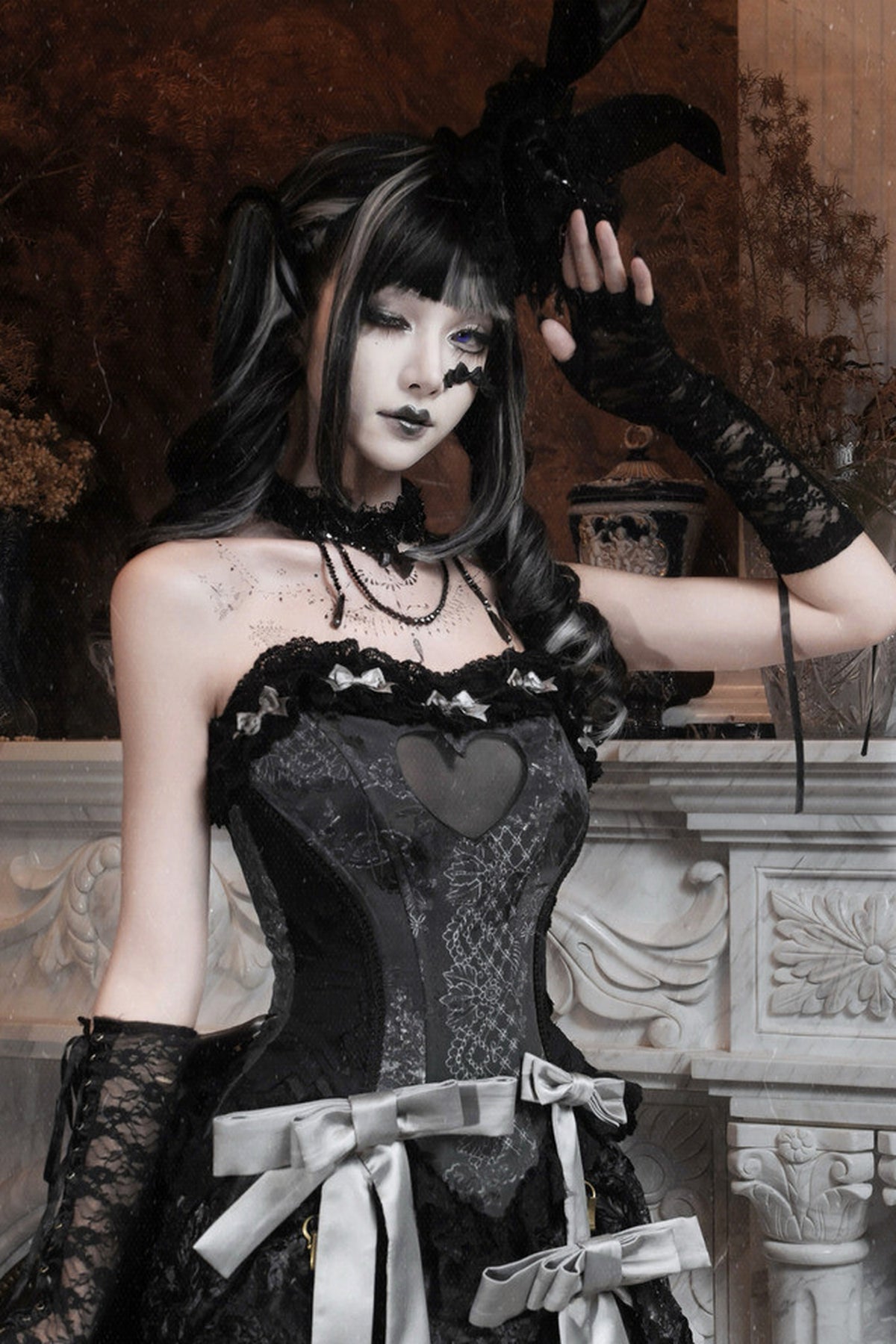 Gothic Heart Fishbone Camisole Set-Up