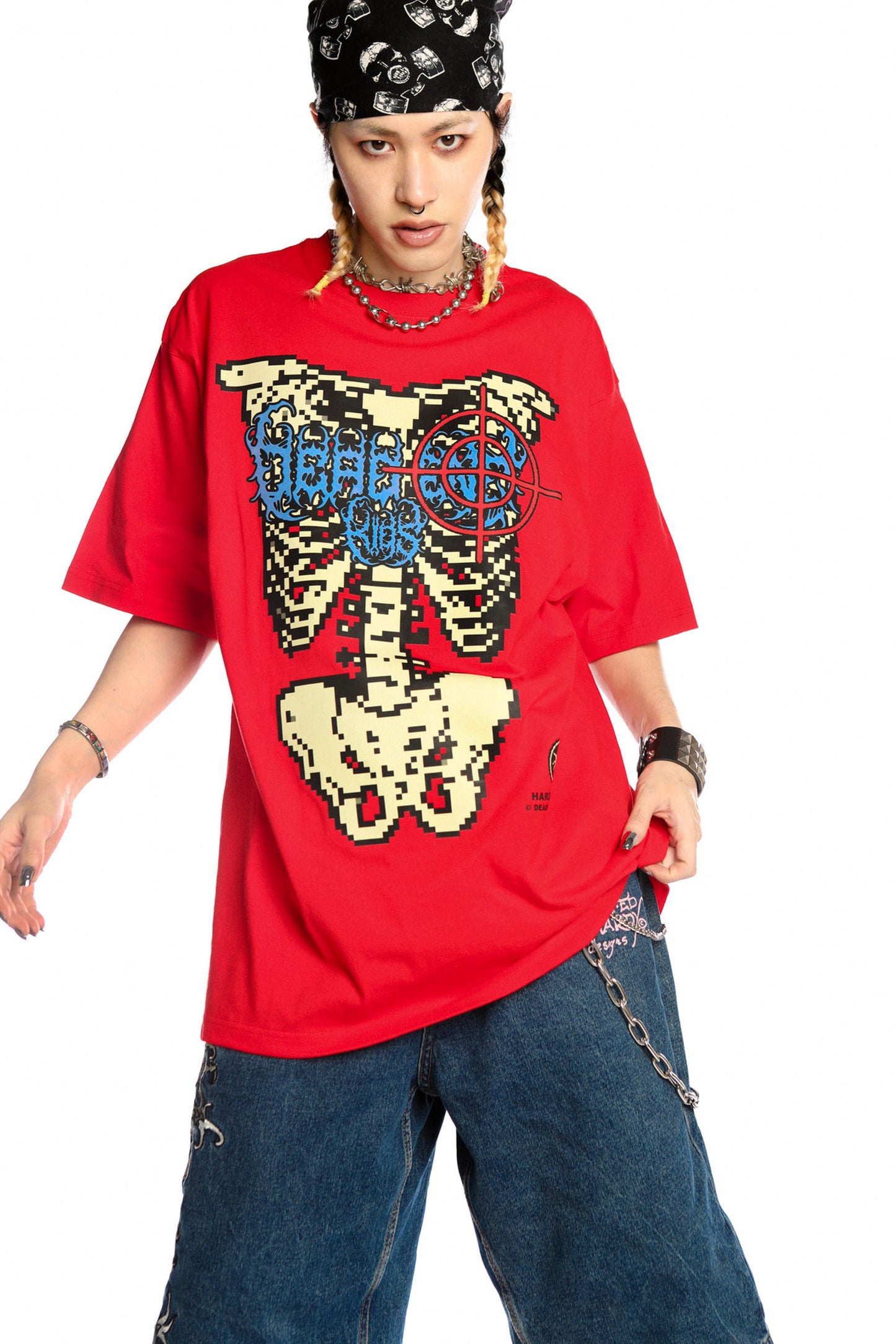Skeleton Rock Hip-Hop Loose Blouse