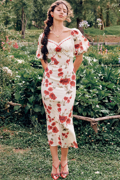 French Pastoral Floral Base Layer Top and Dress Set-Up