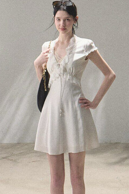 Lyocell Linen Lace Dress Set