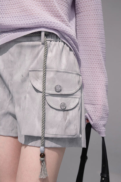 Mica Gray Gradient Shorts Set