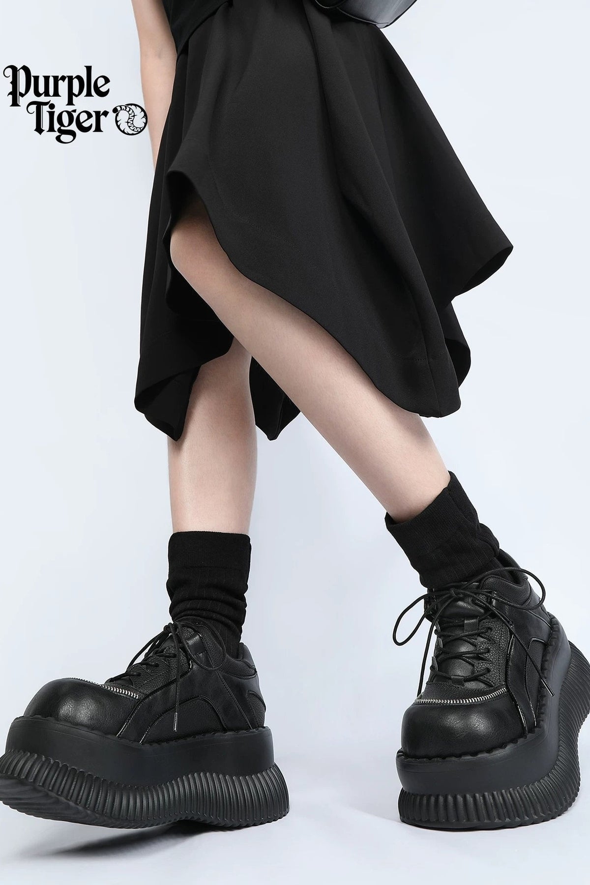 Gothic Lace-Up Platform Leather Shoes