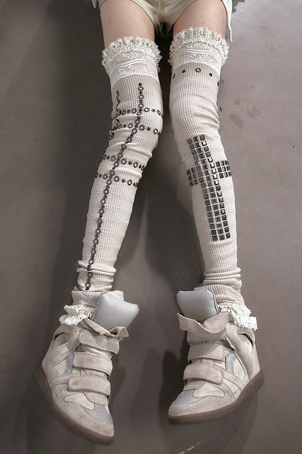Stretchy Stacked Lace Leg Warmers