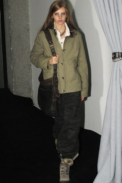 Reversible Seamed Metal Button Jacket