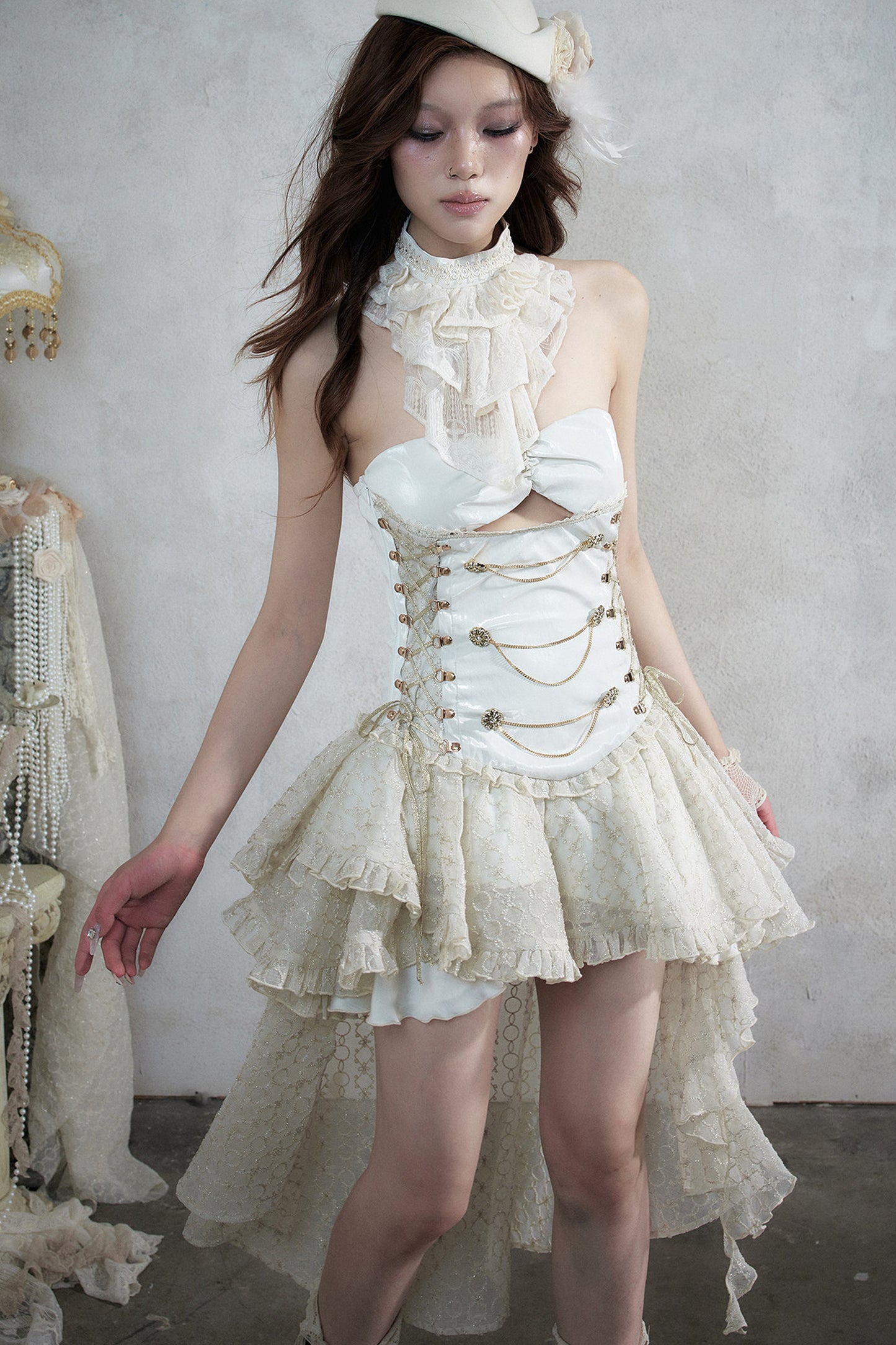 Victorian Lace Asymmetrical Dress Set-Up