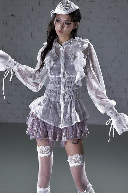 Lace Ruffle Collar Blouse