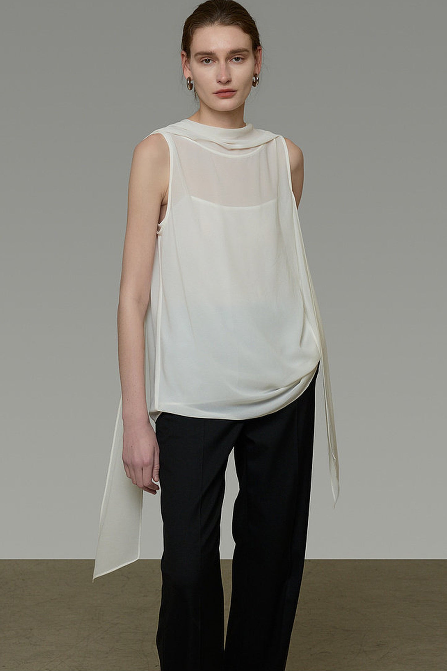 French Ribbon Sleeveless Top