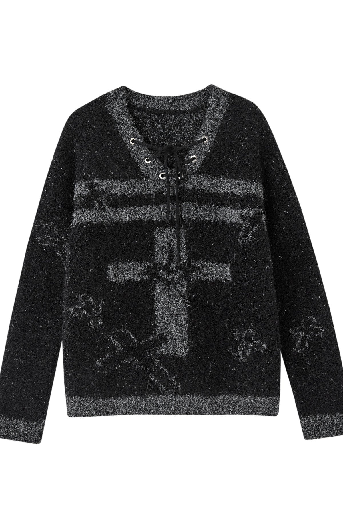 Pullover mit V-Ausschnitt und Kordelzug