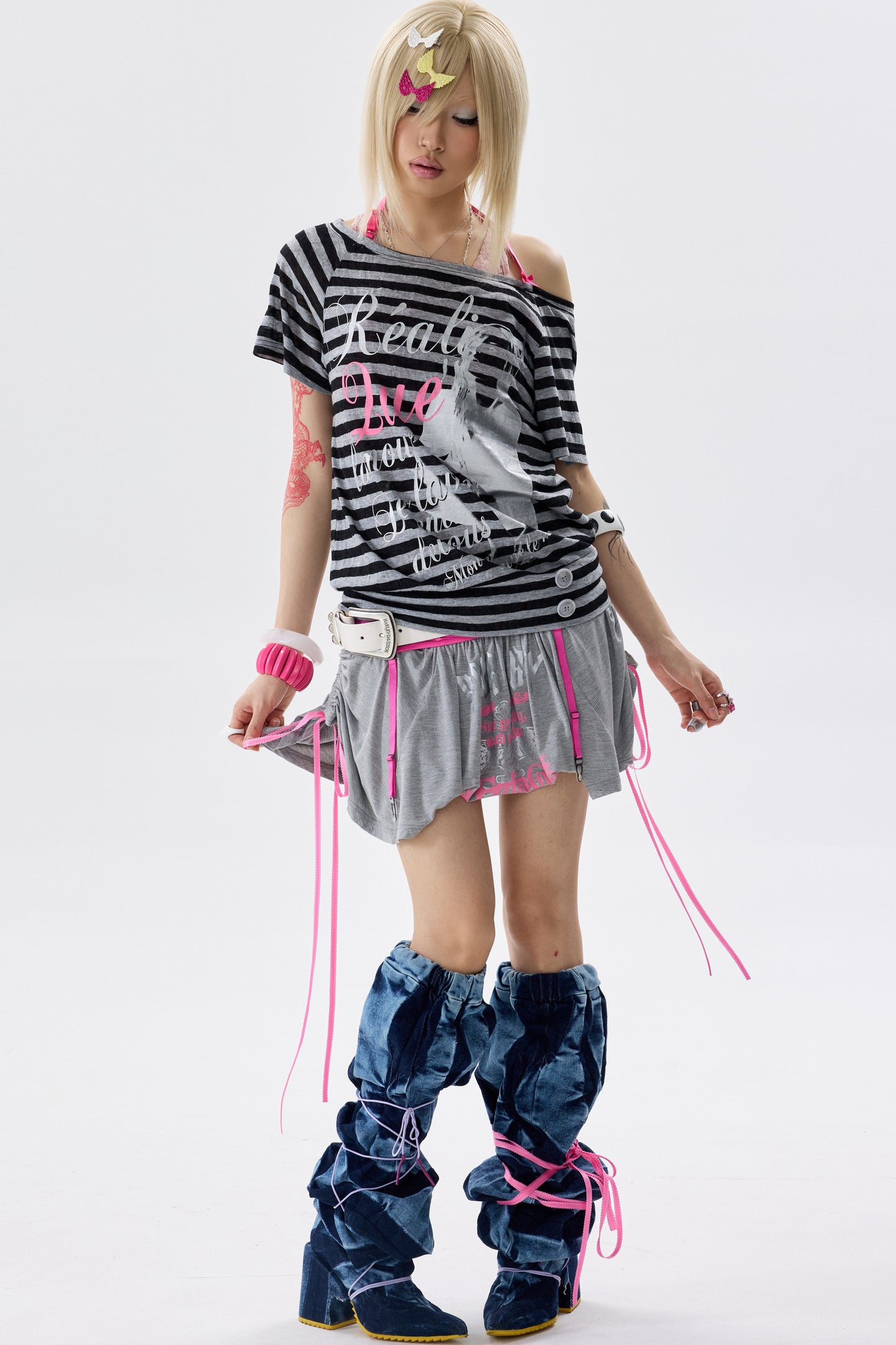 Striped Bow-Detail Top
