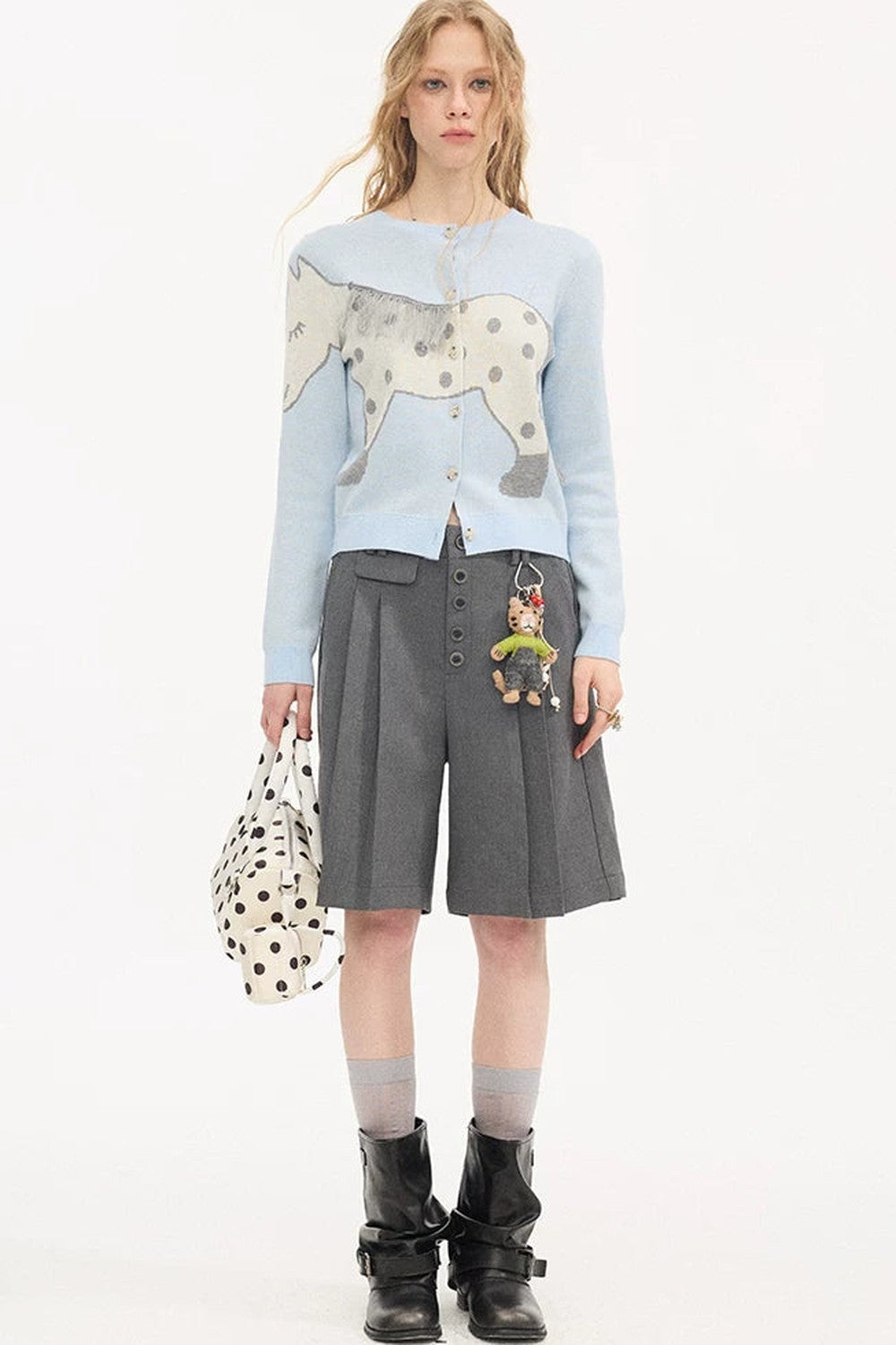 Pleated Gray Dress Shorts